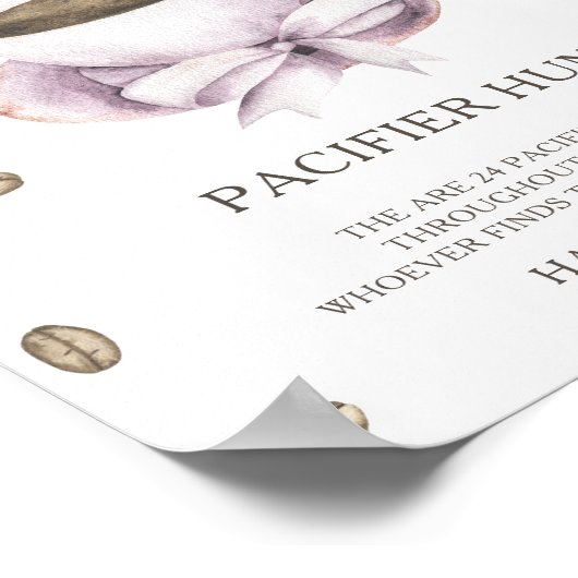 コーヒー – おしゃぶり狩りベビーシャワーゲーム ポスター (角)