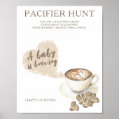 コーヒー – おしゃぶり狩りベビーシャワーゲーム ポスター (正面)