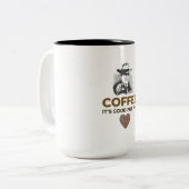 コーヒー.お前のためだ。 ツートーンマグカップ (正面左)