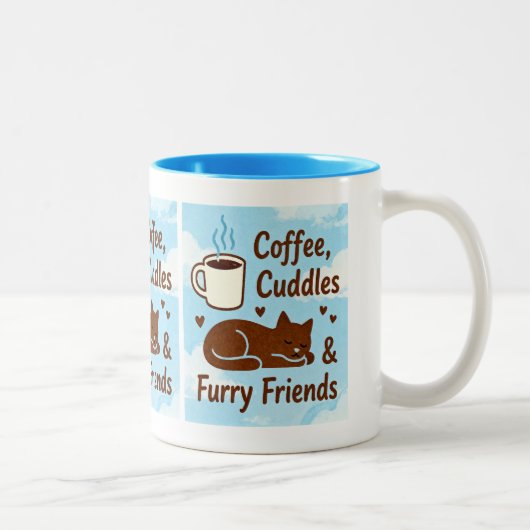 コーヒー だっこ 毛玉の友達 ねこ好きコーヒー ツートーンマグカップ (右)