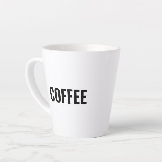 「コーヒー」の黒文字は白 カフェラテマグ (左アングル)