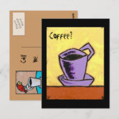 コーヒー?はがきを呼び出す ポストカード (正面/裏面)