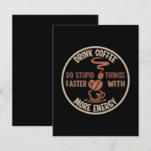 コーヒー アート ドリンク コーヒー もっと エネルギー ノートカード (正面/裏面)
