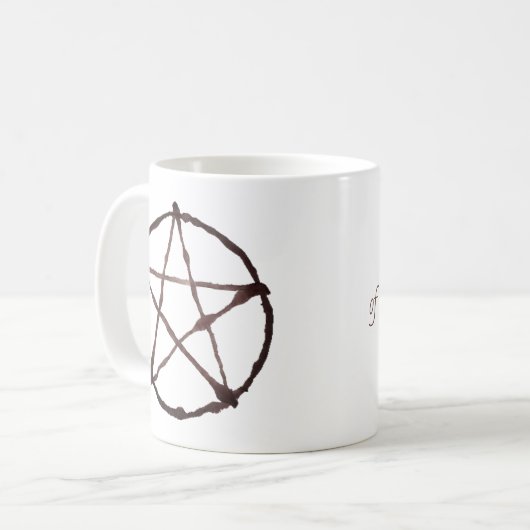 コーヒー&ウィッチクラフト星形五角形 コーヒーマグカップ (正面左)