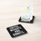 コーヒー、ウエイトとドーナツ – おもしろいノベルティジム コースター (右側)