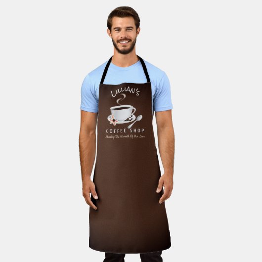 コーヒー エプロン (着用した状態)