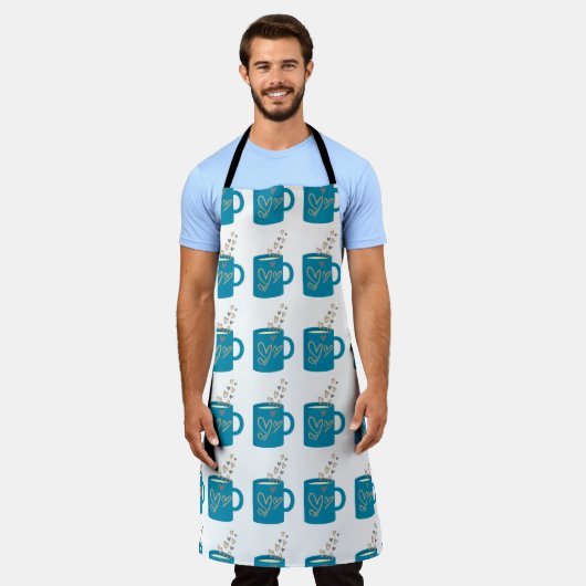 コーヒー エプロン (着用した状態)