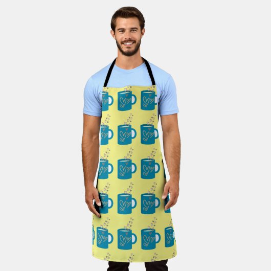 コーヒー エプロン (着用した状態)