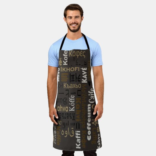 コーヒー エプロン (着用した状態)