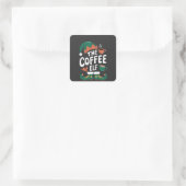 コーヒー エルフ クリスマス おもしろ カフェイン Xmas 愛好者 スクエアシール (バッグ)