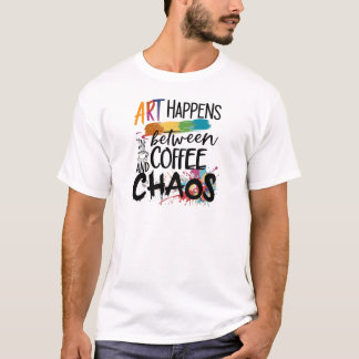 コーヒー、カオス、創造性 Tシャツ