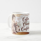 コーヒー、カオス&自信マグ芸術的- & Cozy コーヒーマグカップ (正面左)