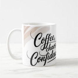コーヒー、カオス&自信-芸術的水彩 コーヒーマグカップ