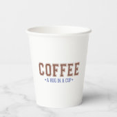 コーヒー:カップの中のハグ大学レタリング紙カップ 紙コップ (裏面)