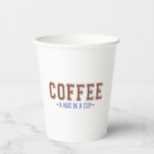 コーヒー:カップの中のハグ大学レタリング紙カップ 紙コップ (正面)