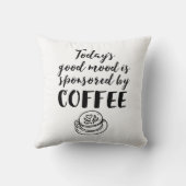コーヒー・カフェイン愛好家が後援しおもしろいた良い気分 クッション (裏面)
