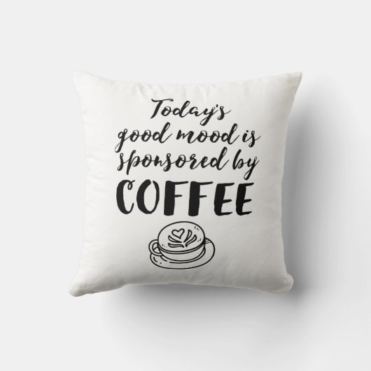 コーヒー・カフェイン愛好家が後援しおもしろいた良い気分 クッション (裏面)