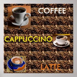 コーヒー カプチーノ ラテ ポスター メニュー