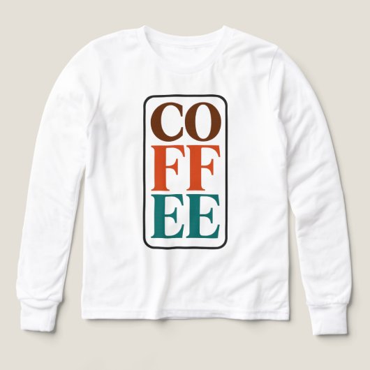 コーヒー キッズ 長袖シャツ コーヒー好き ギフト (デザイン正面)