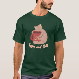 コーヒー&キャッツキャットママ猫好きキャットガールフレンド Tシャツ