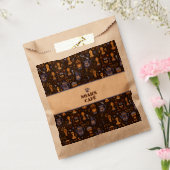 コーヒー ギフトバッグ — クラフト紙にフォークコーヒーバンド フェイバーバッグ (封をした状態)