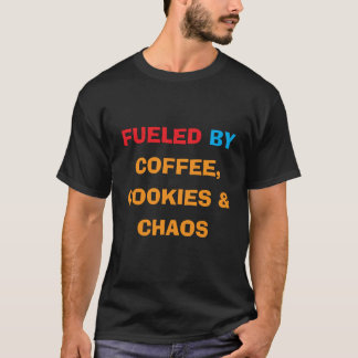 コーヒー クッキー カオスに支えられて | 楽しいクリスマス Tシャツ
