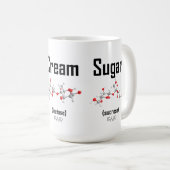 コーヒー、クリームおよび砂糖の分子のマグ コーヒーマグカップ (正面右)