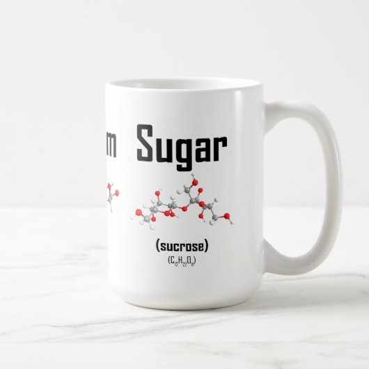 コーヒー、クリームおよび砂糖の分子のマグ コーヒーマグカップ (右)