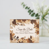 コーヒー&クリーム秋のフローラテーマ結婚式の招待 (スタンド正面)