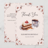コーヒー&ケーキ誕生日サンキューカード サンキューカード (正面/裏面)