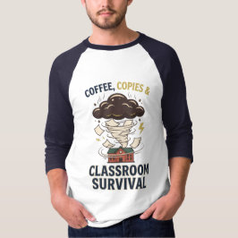 コーヒー コピー 教室 サバイバル おもしろ 先生 Tシャツ
