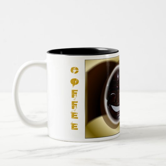 コーヒー/コーヒーなし悲しい幸せ ツートーンマグカップ (左)