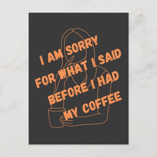 コーヒー、コーヒー好き、コー最高のヒー引用文 ポストカード (正面)