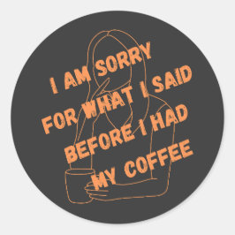 コーヒー、コーヒー好き、コー最高のヒー引用文 ラウンドシール