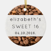 コーヒー，コーヒー豆，アラビカコーヒー，甘い16 セラミックオーナメント (正面)
