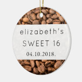 コーヒー，コーヒー豆，アラビカコーヒー，甘い16 セラミックオーナメント (左)