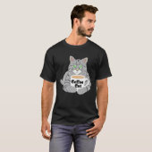 コーヒー コーヒー 猫 コーヒー愛飲家 かわいい猫 Tシャツ (正面フル)