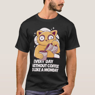 コーヒー コーヒー 眠れる 猫 2 Tシャツ