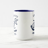 コーヒー&シーネイビーブルーボ航海のートいかり マグカップ (中央)