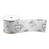 コーヒー、ジャム、イチゴ サテンリボン (リール)