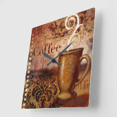 コーヒー スクエア壁時計 (傾斜)