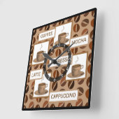 コーヒー スクエア壁時計 (傾斜)