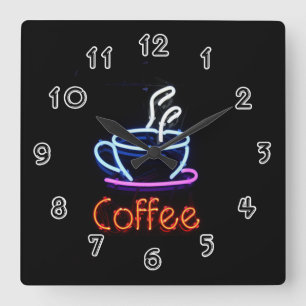 コーヒー スクエア壁時計