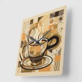 コーヒー スクエア壁時計 (傾斜)
