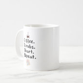 コーヒー スクラブ チャート 反復 引用 コーヒーマグカップ (正面左)
