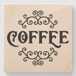 コーヒー（スクロール付き） -ストーンコースター ストーンコースター
