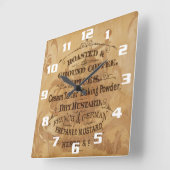 コーヒー&スパイスのキッ素朴チン スクエア壁時計 (傾斜)