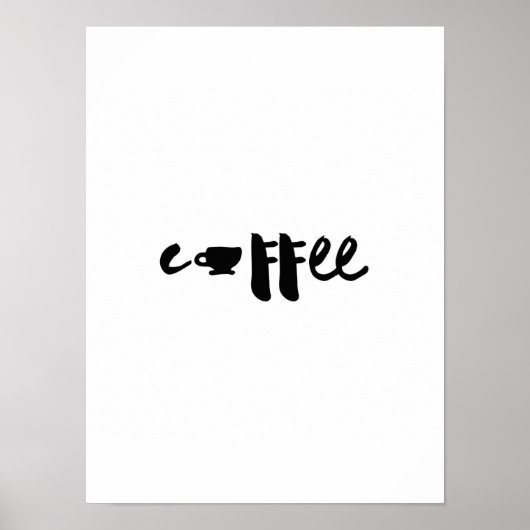 コーヒー |タイポグラフィアート ポスター (正面)