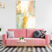 「コーヒー」ターコイズとブラウン抽象芸術アート絵画ズ キャンバスプリント (インサイチュ (リビング))