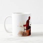 コーヒー、チャット、愛 |ロマンチックなマグカップ コーヒーマグカップ (左)